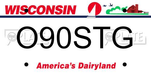 O90STG Wisconsin License Plate