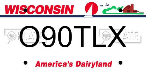 O90TLX Wisconsin License Plate