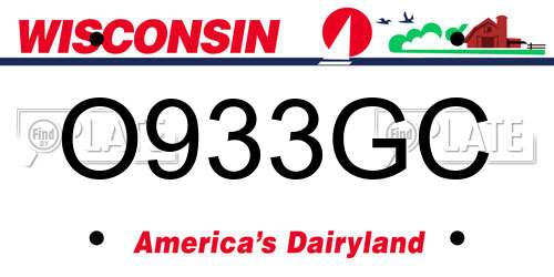 O933GC Wisconsin License Plate