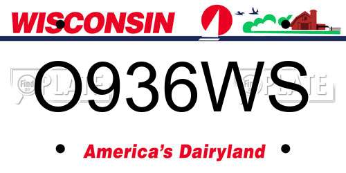 O936WS Wisconsin License Plate