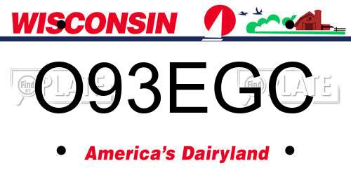 O93EGC Wisconsin License Plate