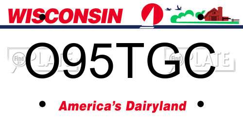 O95TGC Wisconsin License Plate