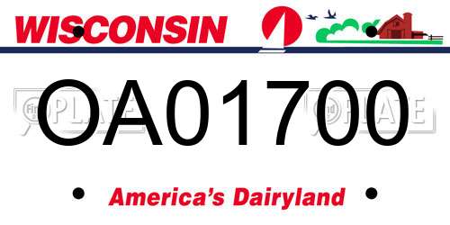 OA01700 Wisconsin License Plate