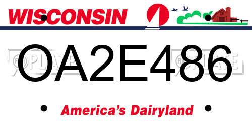 OA2E486 Wisconsin License Plate