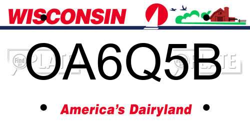 OA6Q5B Wisconsin License Plate