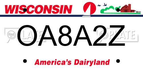 OA8A2Z Wisconsin License Plate