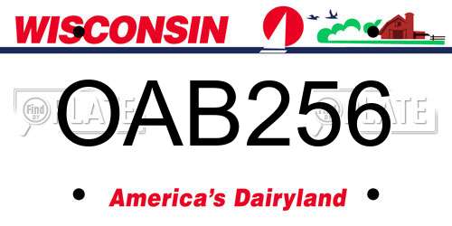 OAB256 Wisconsin License Plate