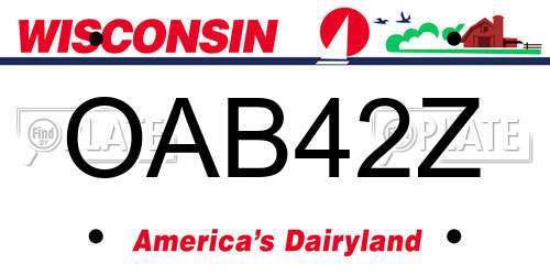 OAB42Z Wisconsin License Plate