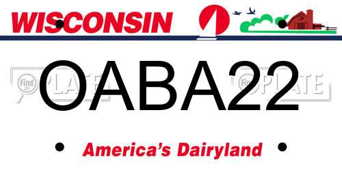 OABA22 Wisconsin License Plate