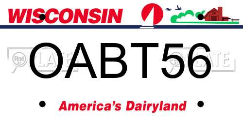 OABT56 Wisconsin License Plate