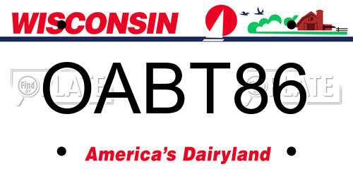 OABT86 Wisconsin License Plate