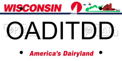 OADITDD Wisconsin License Plate