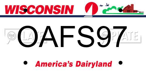 OAFS97 Wisconsin License Plate