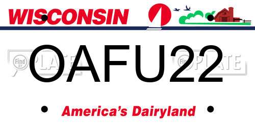 OAFU22 Wisconsin License Plate