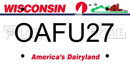 OAFU27 Wisconsin License Plate