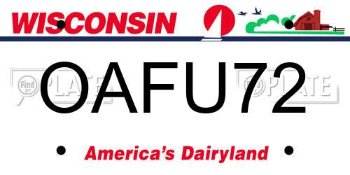 OAFU72 Wisconsin License Plate