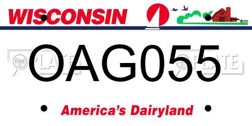 OAG055 Wisconsin License Plate