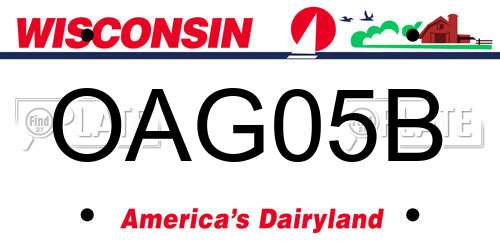 OAG05B Wisconsin License Plate