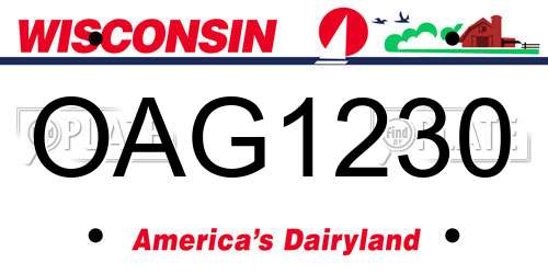 OAG1230 Wisconsin License Plate