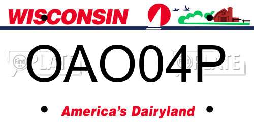 OAO04P Wisconsin License Plate