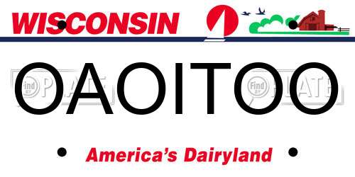 OAOITOO Wisconsin License Plate