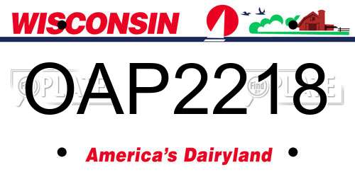 OAP2218 Wisconsin License Plate