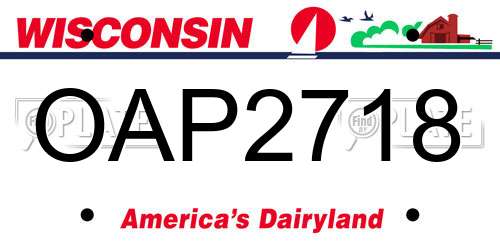 OAP2718 Wisconsin License Plate