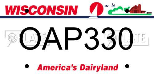 OAP330 Wisconsin License Plate