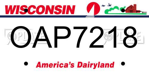 OAP7218 Wisconsin License Plate