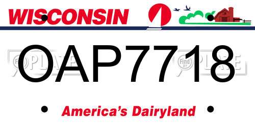 OAP7718 Wisconsin License Plate