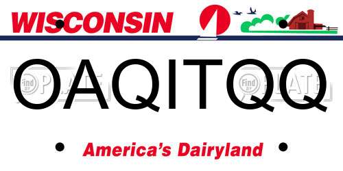 OAQITQQ Wisconsin License Plate