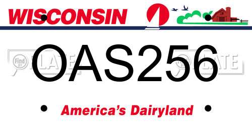 OAS256 Wisconsin License Plate