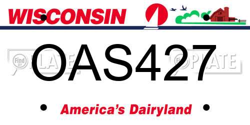 OAS427 Wisconsin License Plate