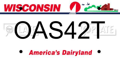 OAS42T Wisconsin License Plate