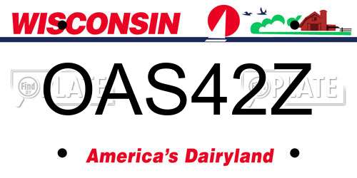 OAS42Z Wisconsin License Plate