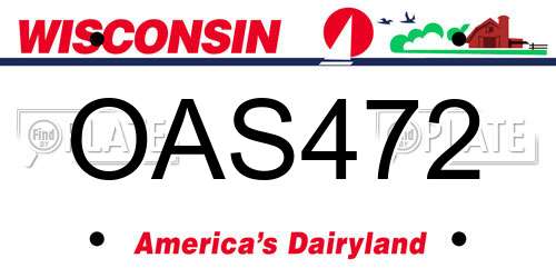 OAS472 Wisconsin License Plate