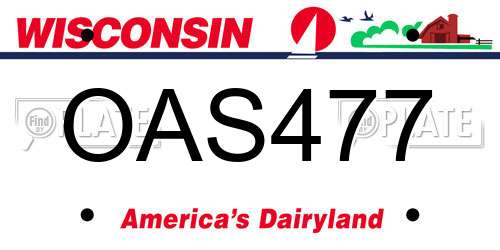 OAS477 Wisconsin License Plate