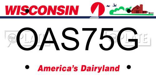OAS75G Wisconsin License Plate