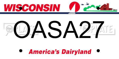 OASA27 Wisconsin License Plate
