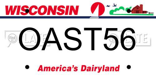 OAST56 Wisconsin License Plate
