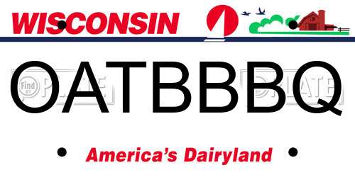 OATBBBQ Wisconsin License Plate