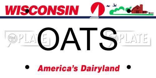 OATS Wisconsin License Plate