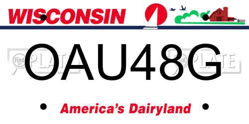 OAU48G Wisconsin License Plate