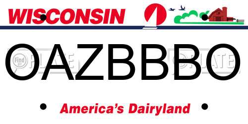 OAZBBBO Wisconsin License Plate