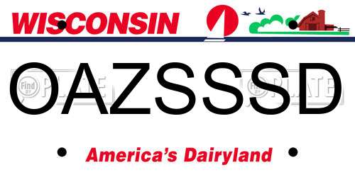 OAZSSSD Wisconsin License Plate