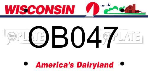 OB047 Wisconsin License Plate