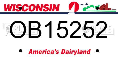OB15252 Wisconsin License Plate