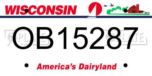 OB15287 Wisconsin License Plate