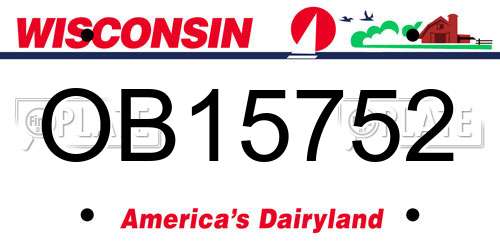OB15752 Wisconsin License Plate