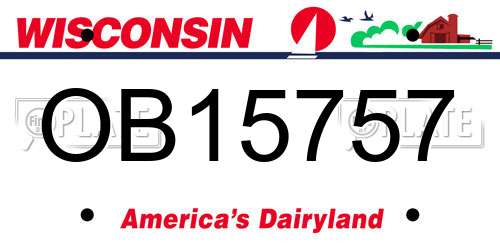 OB15757 Wisconsin License Plate